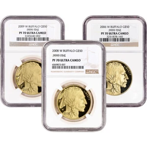 American Gold Buffalo Coin Proof 1 oz $50 - NGC PF70 Random Date and Label - Picture 1 of 3