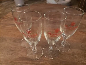 Vtg Anheuser Busch Michelob Beer Stemmed Glasses flute scallop Set Of 4 - Picture 1 of 4