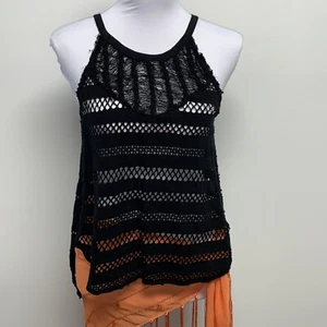 Free People We the Free Size XS Black Crochet Sleeveless BOHO Swimsuit Cover - Picture 1 of 9