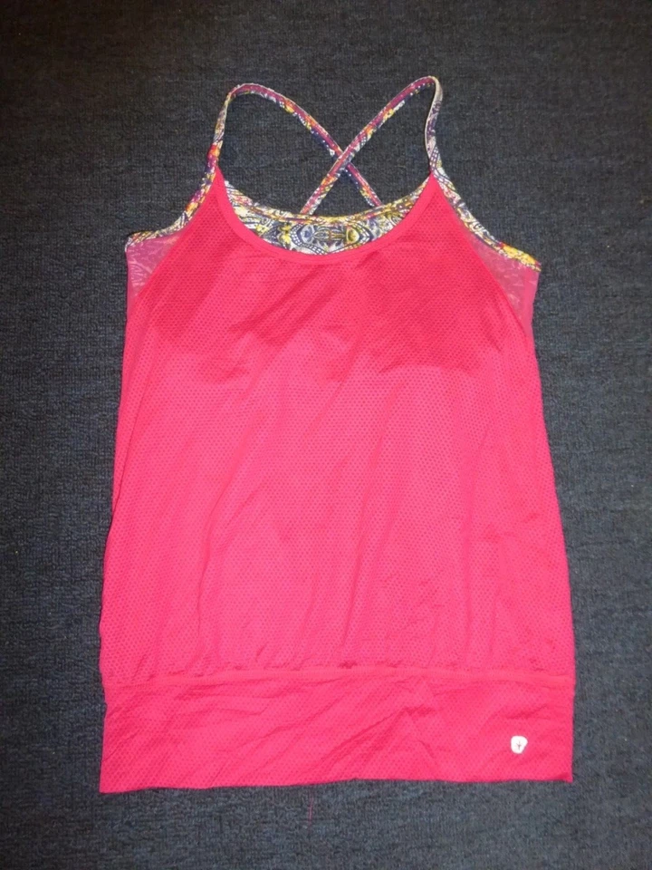 Soybu Mujer Rojo/Amarillo/Azul/Blanco Estampado Entrecruzado Espalda Sujetador Deportivo Top Talla XS Foto 1 de 1