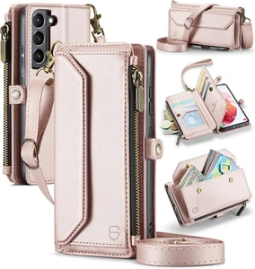 Crossbody Wallet Case Compatible with Samsung Galaxy S21 5G RFID Blocking Card H - Picture 1 of 12