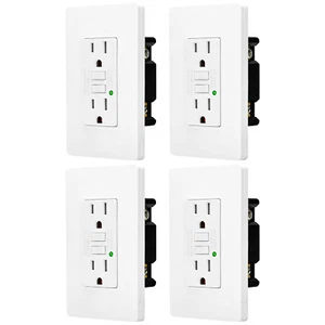 15A/125V GFCI Tomas Decoración GFI Receptáculos Indicador LED No TR con Placa ETL ×4 - Imagen 1 de 12