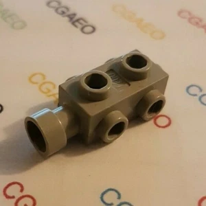 1 X Lego 4595 Brick, Modified 1 x 2 x 2/3 with Studs on Sides (Light gray) - Imagen 1 de 1