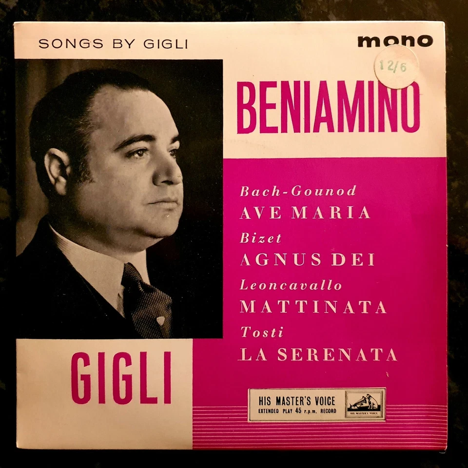 Beniamino Gigli - Songs By Gigli - Near Mint 7" EP - Image 1 of 4