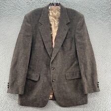 Vintage Savile Row Blazer Mens 44L Herringbone Sport Coat Suit Jacket Tweed