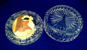 Mikasa Picture Round Cut Clear Crystal Oval Frame Covered Box "Home Beautiful" - Picture 1 of 10