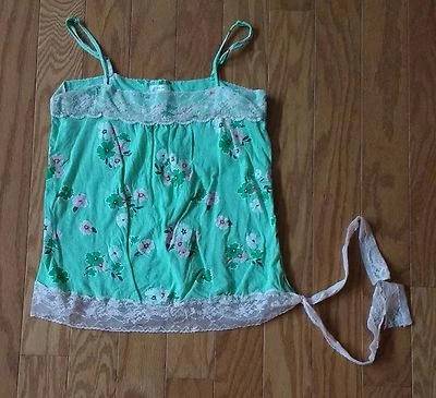 Girls Size 12 Gray Jeans Skinny Old Navy Tank Top Pink Lace Green Floral - Image 1 of 3