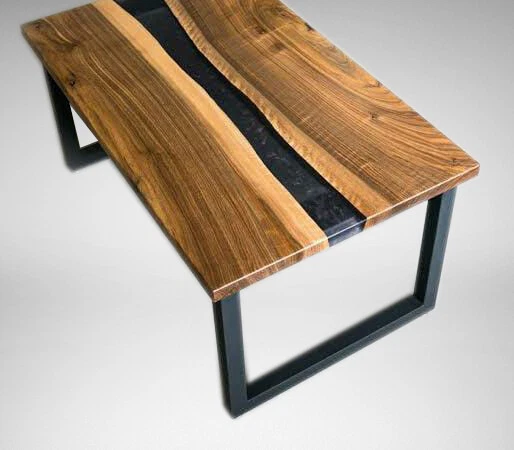 24" x 18" Epoxy Resin Corner Side Table Top Handmade Furniture Home Decor - Image 1 of 1