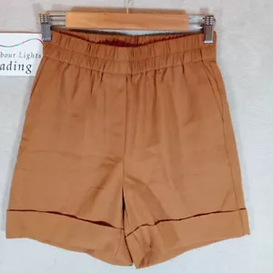 Anthropologie Second pantaloncino donna XS 6/8 marrone donna vita alta taglia nuovo - Foto 1 di 12