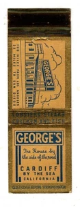 GEORGE'S Streichholzheftchen Streichholzhülle - CARDIFF AM MEER, KALIFORNIEN - Bild 1 von 2