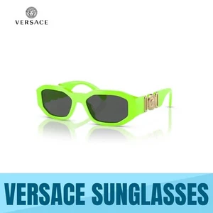 VERSACE KIDS SUNGLASSES VK4429U 536987 FLUO GREEN - DARK GREY UNISEX 48MM - Picture 1 of 7