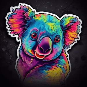 Calcomanía de vinilo colorida pegatina oso koala taza portátil automóvil vehículo ventana parachoques - Imagen 1 de 10