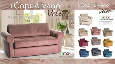 COPRIDIVANO IN MORBIDO VELLUTO 2-3-4POSTI In VARI COLORI MARTA MARZOTTO