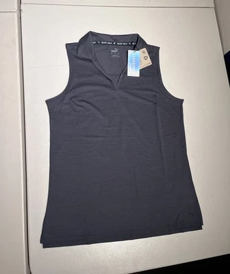 Camisa Puma Para Mujer Mediana Cloudspun Coast SL Azul Polo Pullover Golf Poli Top Foto 1 de 4