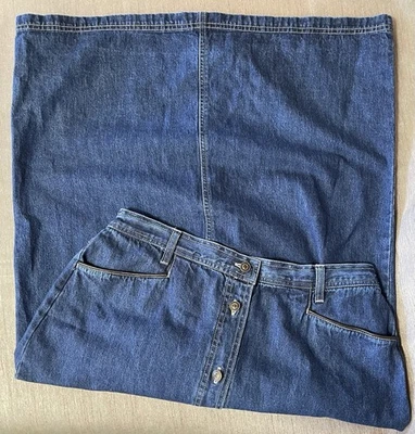 BLASSPORT Bill Blass Vintage Womens 12 Blue Denim Midi Skirt Button Front Skirt - Image 1 of 4