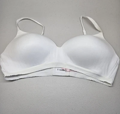 Victoria's Secret Women Bra 40D White Geometric T Shirt Lightly Lined Wireless - Image 1 of 4