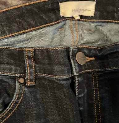 Pantalones de mezclilla halógenos de pierna recta lavados oscuros para dama talla: 8 (29) Foto 1 de 4