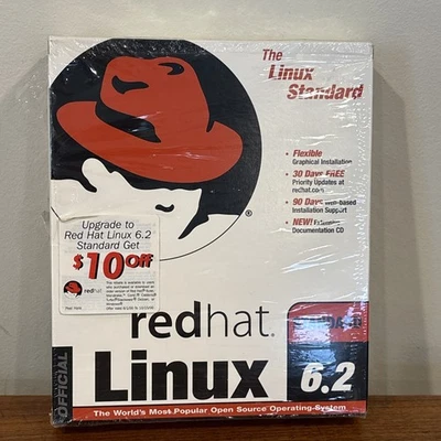 Red Hat Linux Standard 6.2 Operating System Complete Worlds Most Popular OS - Image 1 of 4