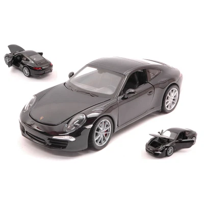 PORSCHE 911 (981) CARRERA S 2013 BLACK 1:24 Welly Auto Stradali Modellino Nuovo - Immagine 1 di 4