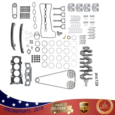 For Toyota Highlander/Camry Engine Rebuild Overhaul Kit Crankshaft Rods Timing - Image 1 of 4