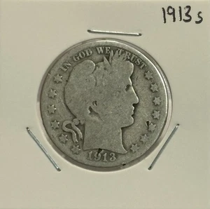 1913 S Barber Half Dollar, 90% Silver, Semi Key Date, Only 604k Minted! 🔥 - Picture 1 of 2