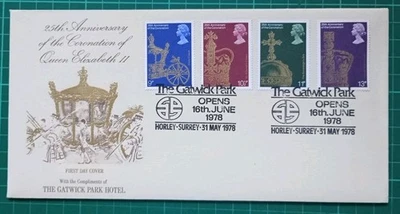 1978 Coronation Gatwick Park Hotel Opening FDC Horley Surrey Pmk - Image 1 of 3