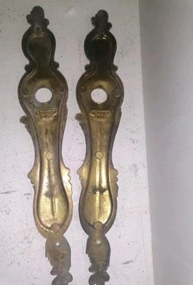 Plaque ancienne de béquille (sans trou de serrure) - Photo 1/4