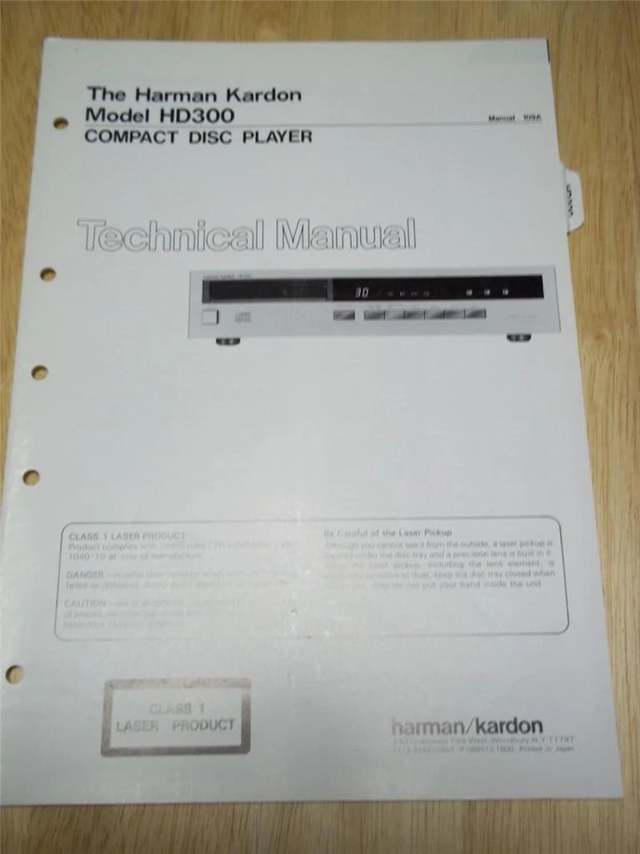 Harman Kardon Technical/Service Manual~HD300 CD Player~Original~Repair - Image 1 of 1