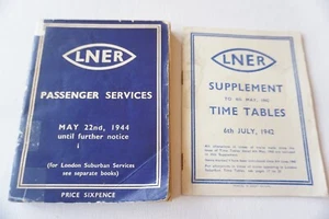 May 1944 LNER Passenger Services Railway Timetable - Picture 1 of 8