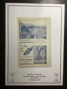 1947-48 Aberdeen v East Fife Scottish League Cup Semi Final Programme PRINT - Picture 1 of 1