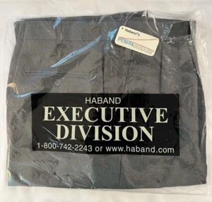 NEW Men 42 30 HABAND Dress Pants Executive Division Gray Slacks Permanent Crease - Picture 1 of 3