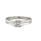 - Modern Diamond Solitaire Engagement Ring 18Ct White Gold