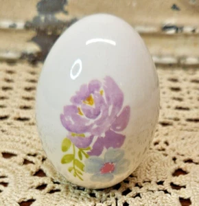 Huevo de porcelana pintado a mano floral vibrante primavera de Pascua - Imagen 1 de 7