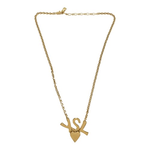 SAINT LAURENT (YSL) Ciondolo Yves Saint Laurent Cuore Ciondolo YSL Catena Oro Placcato Donna