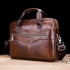 Men's Genuine Leather Briefcase Laptop Handbag Business Shoulder Messenger Bag