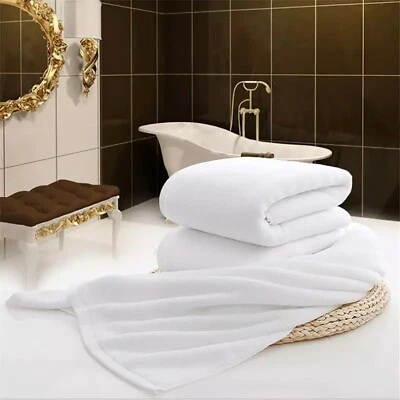 2x White Extra Large Jumbo Bath Sheets & Towels 600GSM 100% Egyptian Cotton - Image 1 of 4