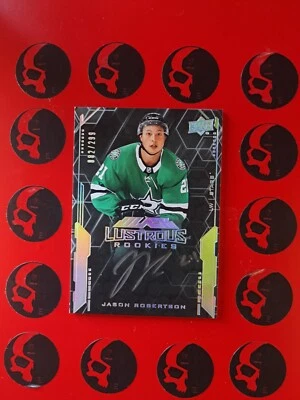 2020-21 Jason Robertson UD Black Lustrous Rookies Auto /299 #LS-JR Upper Deck RC - Image 1 of 2