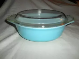 Vintage Pyrex uovo di pettirosso blu 043 1 1/2 QT. Casseruola con coperchio ottime condizioni - Foto 1 di 6