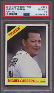 2015 Topps Heritage 475 Miguel Cabrera Portrait PSA 10 Gem Mint Pop 6 - Picture 1 of 1