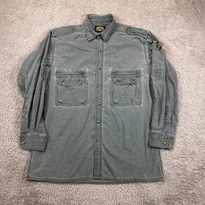 Cabela's Shirt Mens M Green Outdoor Distressed Cotton Vintage Fishing Hunting - Picture 1 of 8