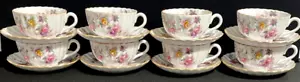 8 Spode Copeland's China DOROTHY PERKINS Cups & Saucers Multi-Color ROSES - Picture 1 of 3