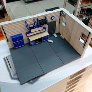 New 1:43 Diorama Garage Scenery Model Assembled Car Scene Garage Display Model - Picture 1 of 20