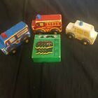 VINTAGE MONTGOMERY SCHOOLHOUSE VERMONT LOT WOOD FIRE TRUCK FIRE CHIEF AMBULANCE 
