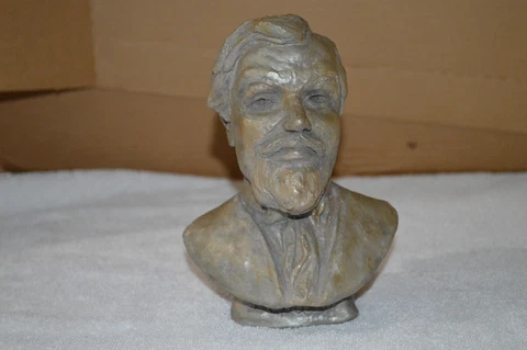 VINTAGE Clay Bust Sculpture 7 Inch Debussy Estate Find Cover