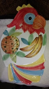Italian Ceramic Parrot Theme Serving plater - Picture 1 of 6