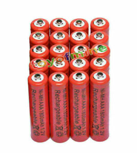 20x AAA 1800mAh 1.2V Ni-MH Rechargeable battery 3A Red Cell for MP3 RC Toys