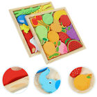  2 Boxes Wooden Children's Educational Puzzle Toddlers Block Puzzles Kids Animal
