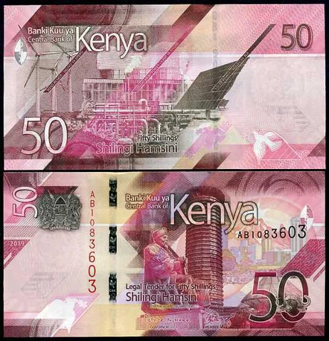 Kenya 50 Shillings 2019 P 52 UNC Cover