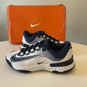 Nike Alpha Huarache Elite 4 Turf Softball Shoes FD2746-400 Navy White Women 9.5 - Picture 1 of 10