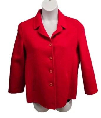 Blazer de colección Talbot para mujer 10 Petite rojo puro nuevo chaqueta de lana Worsted Woolmart  Foto 1 de 4